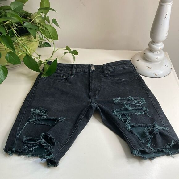 AE 30 Stretch Festival High-Waisted Relaxed Unisex Distressed Bermuda Short - Picture 1 of 12